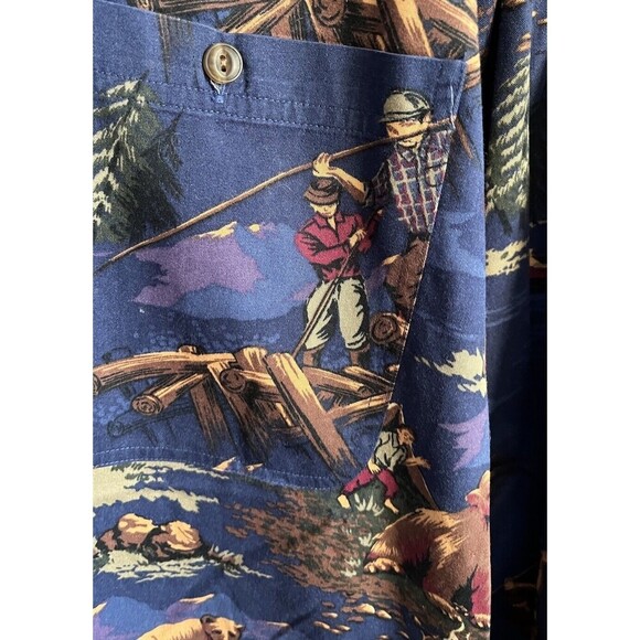 Rare! Vtg Chaps Ralph Lauren Mens XL Button Down Long Sleeve Shirt Outdoors Bear - Picture 3 of 10
